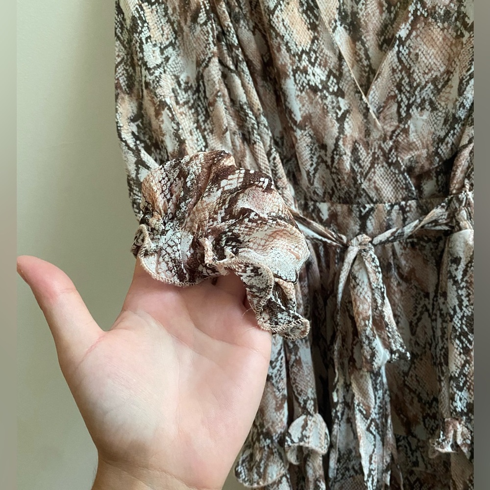 Hyfve Brown Python Ruffle Dress - image 5